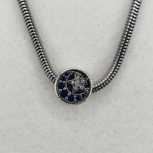 Bracelet Charm You're My Universe Moon Sun Stars Round 925 Sterling Silver Charm - Picture 6 of 7